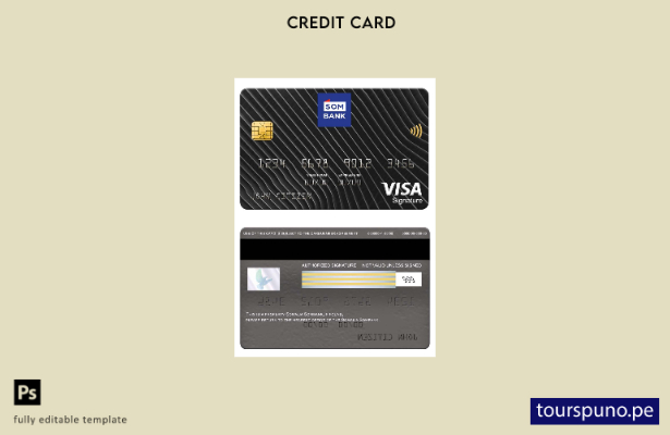 listo para imprimir plantilla de tarjeta de firma de visa Sombank de Somalia
